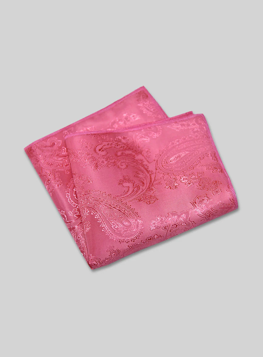Paisley Pocket Square - French Pink