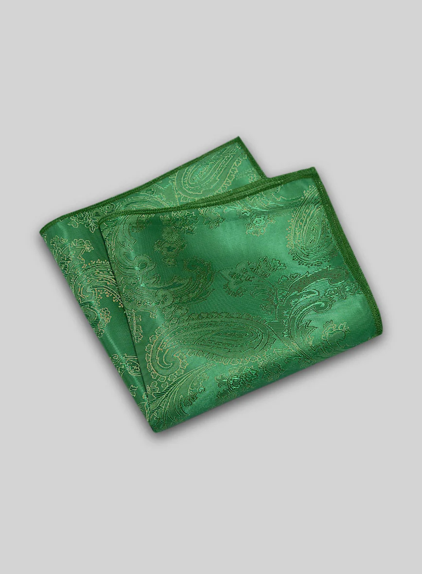 Paisley Pocket Square - Green