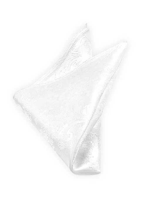 Paisley Pocket Square - White - Image 2