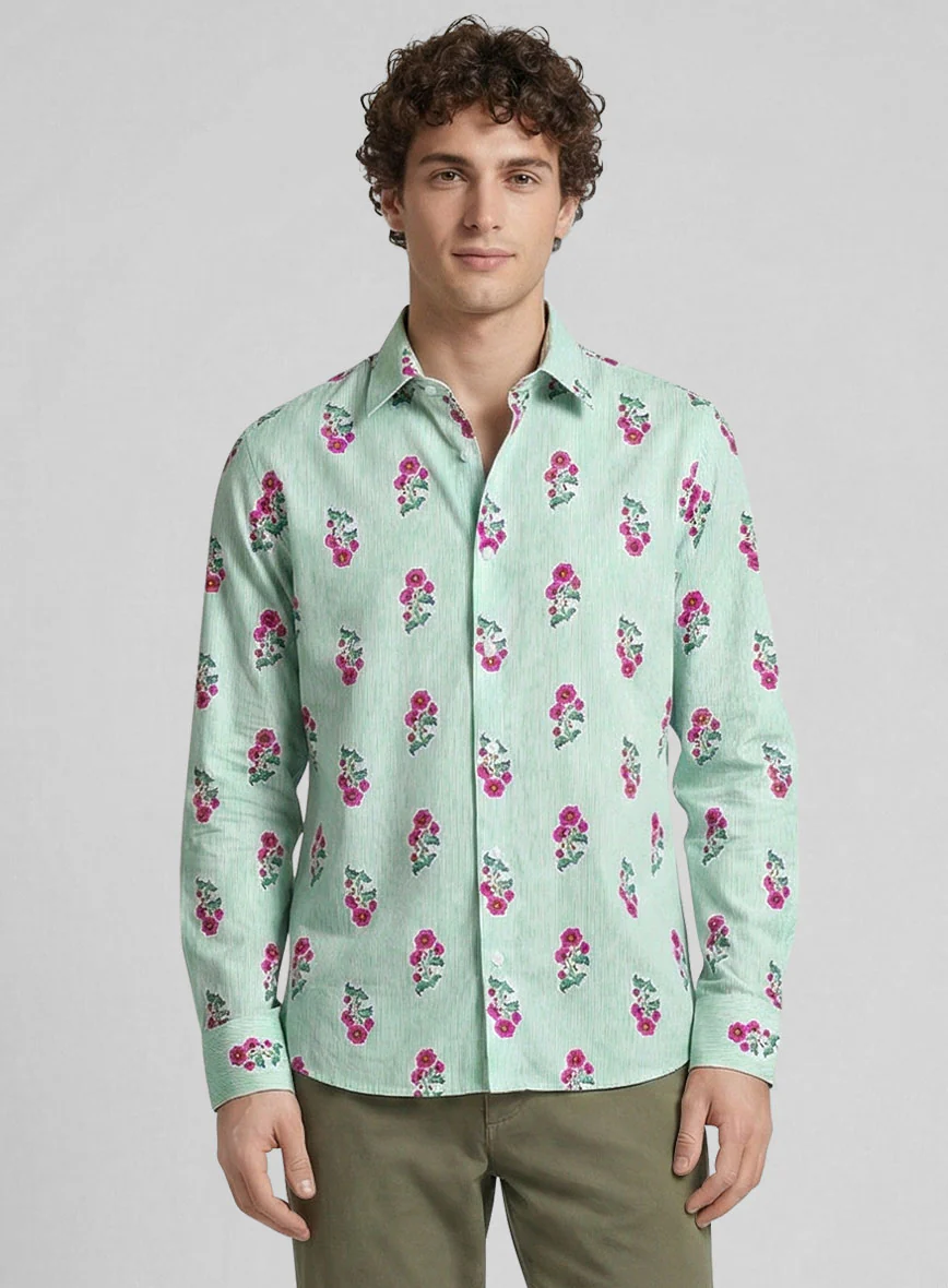 Petalstripe Cotton Lycra Shirt