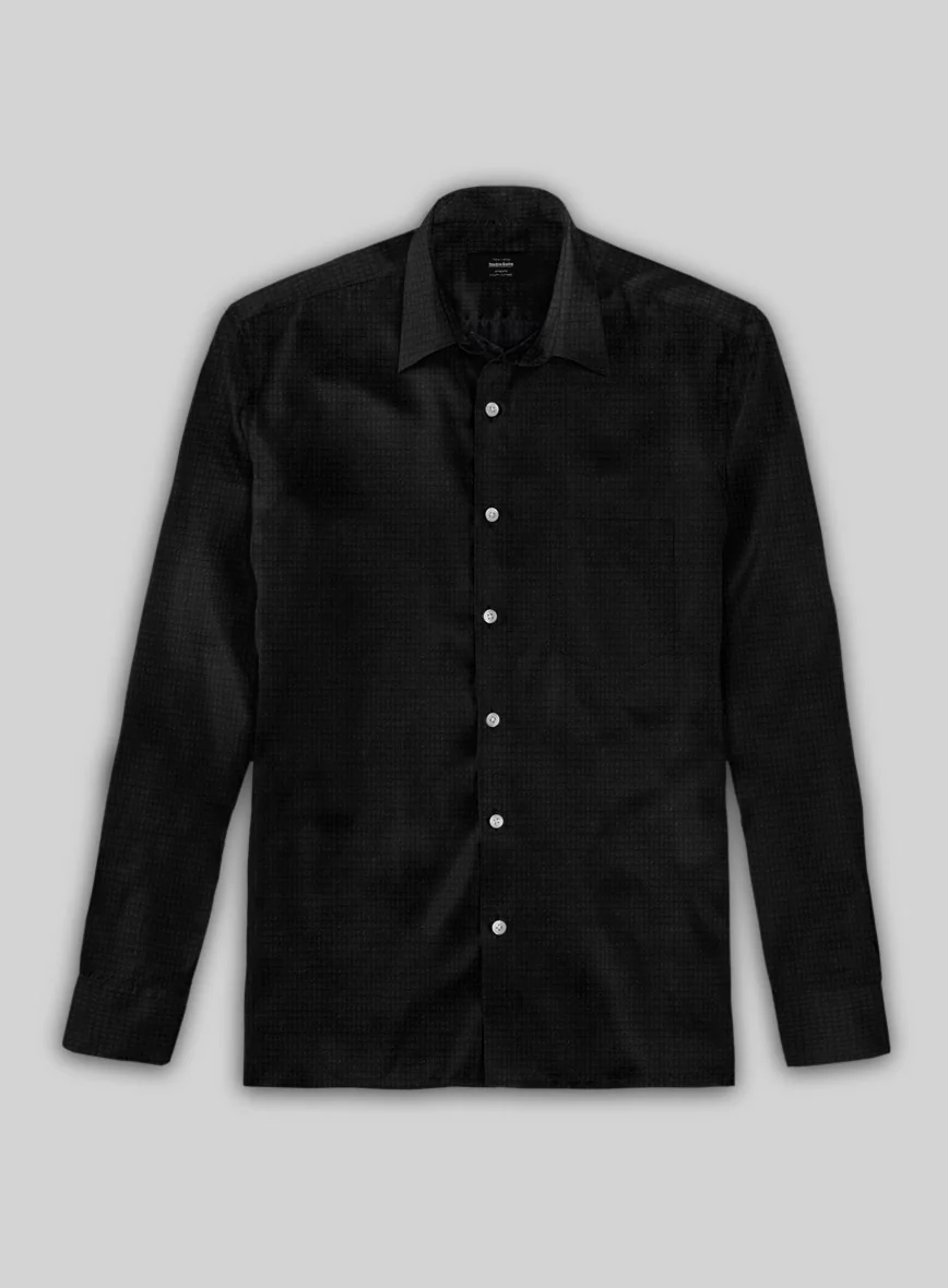 Phantom Black Cotton Lycra Shirt - Image 3