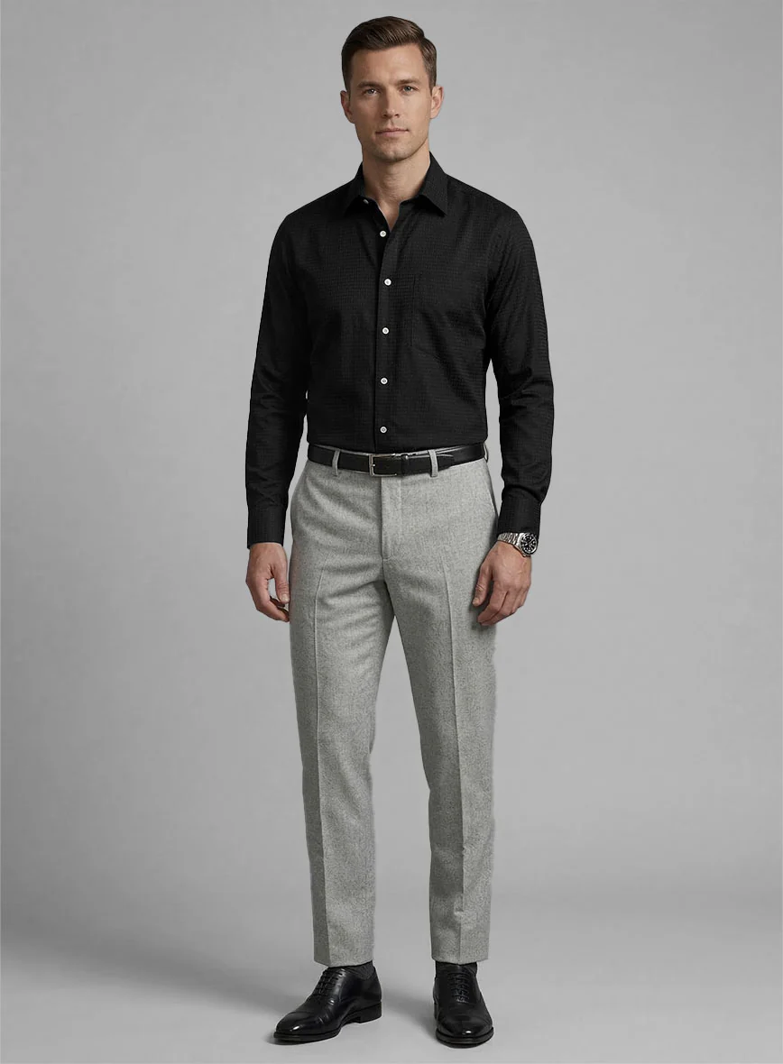 Phantom Black Cotton Lycra Shirt - Image 4