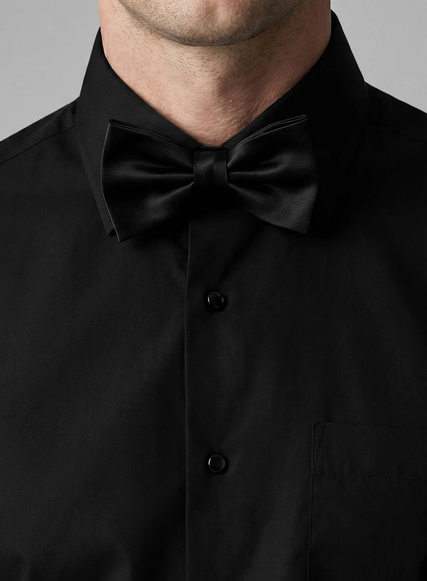 Plain Front Black Tuxedo Shirt - Image 3