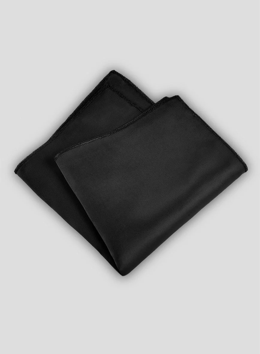 Satin Pocket Square - Black