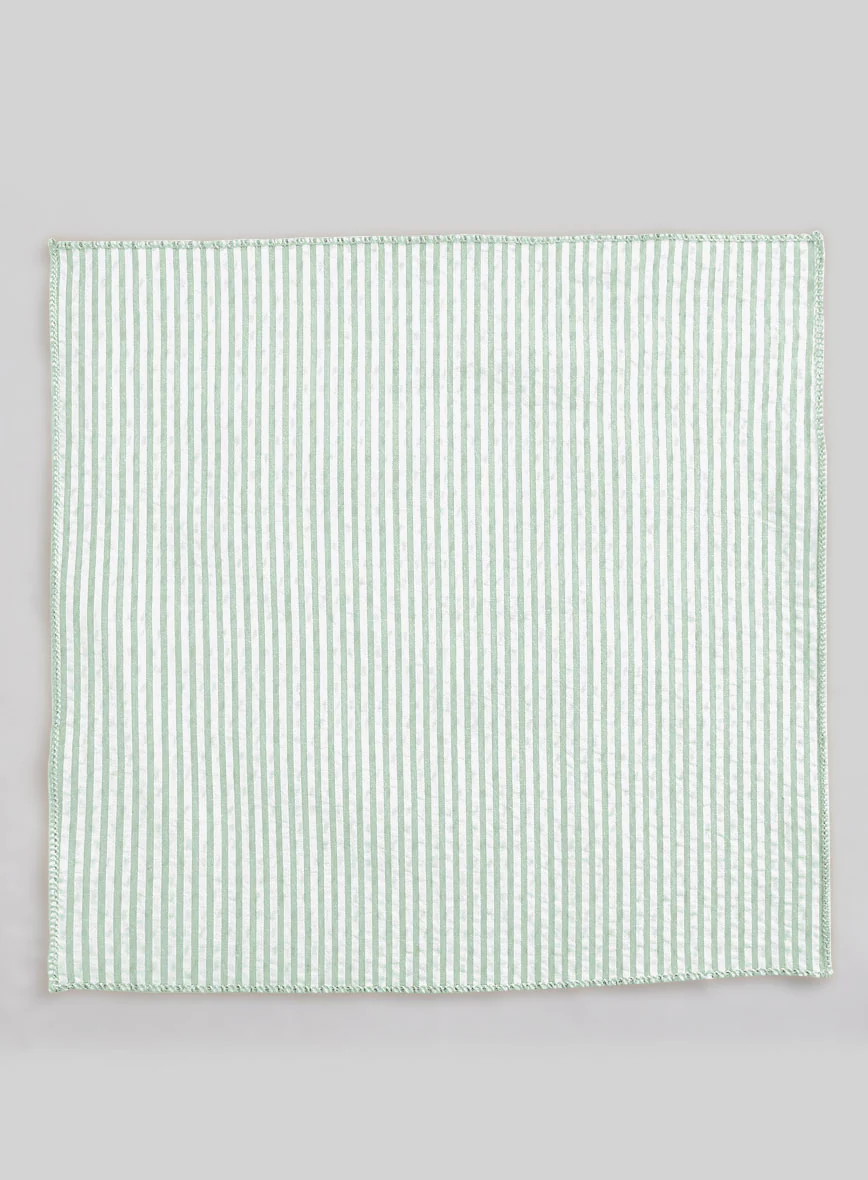 Pocket Square - Light Green Seersucker - Image 2