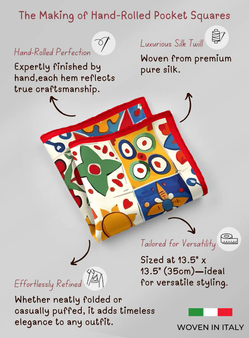 Pomelina Silk Pocket Square - Image 5