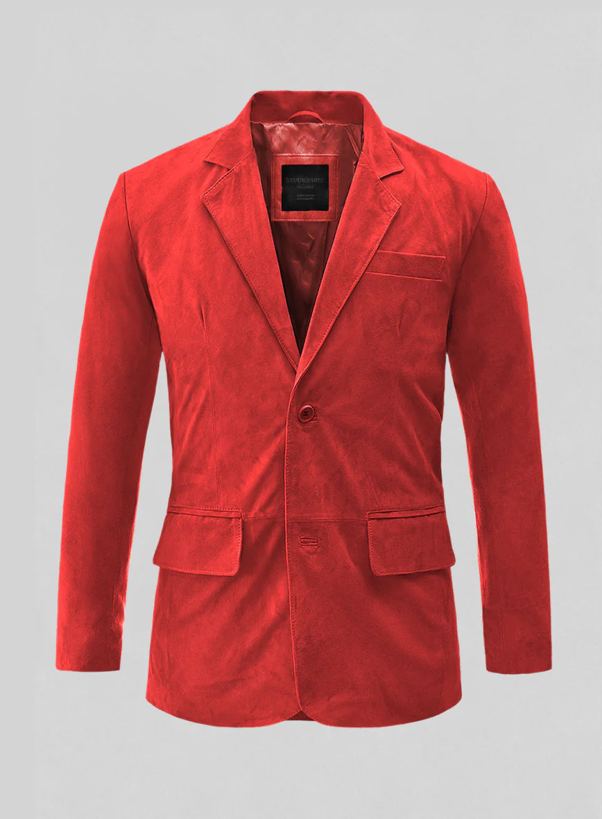 Portland Orange Suede Leather Blazer