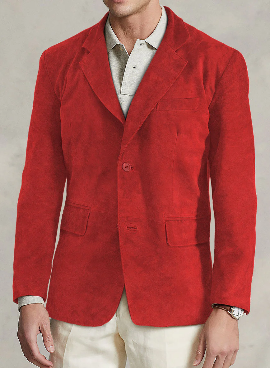 Portland Orange Suede Leather Blazer - Image 4
