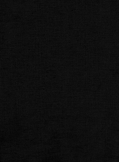 Pure Black Linen Shirt - Image 5