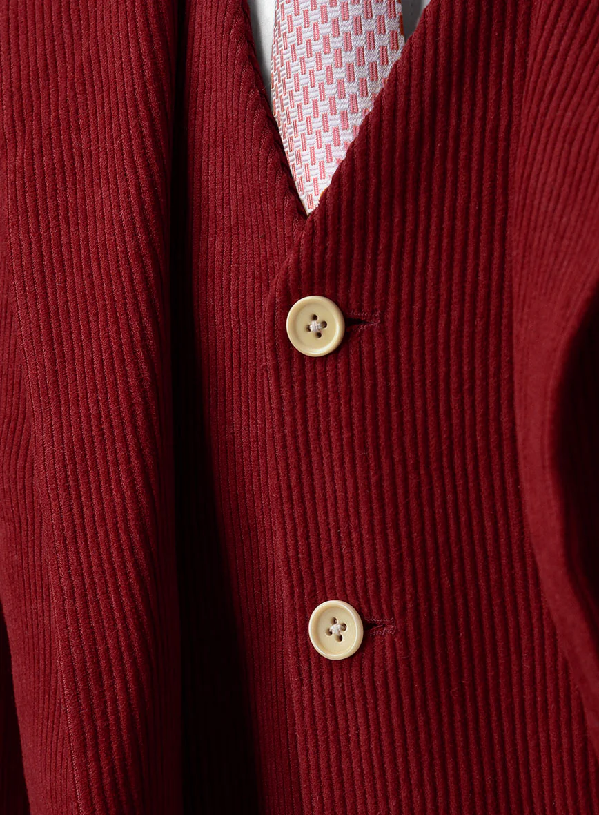 Red Corduroy 3 Piece Suit - Image 3