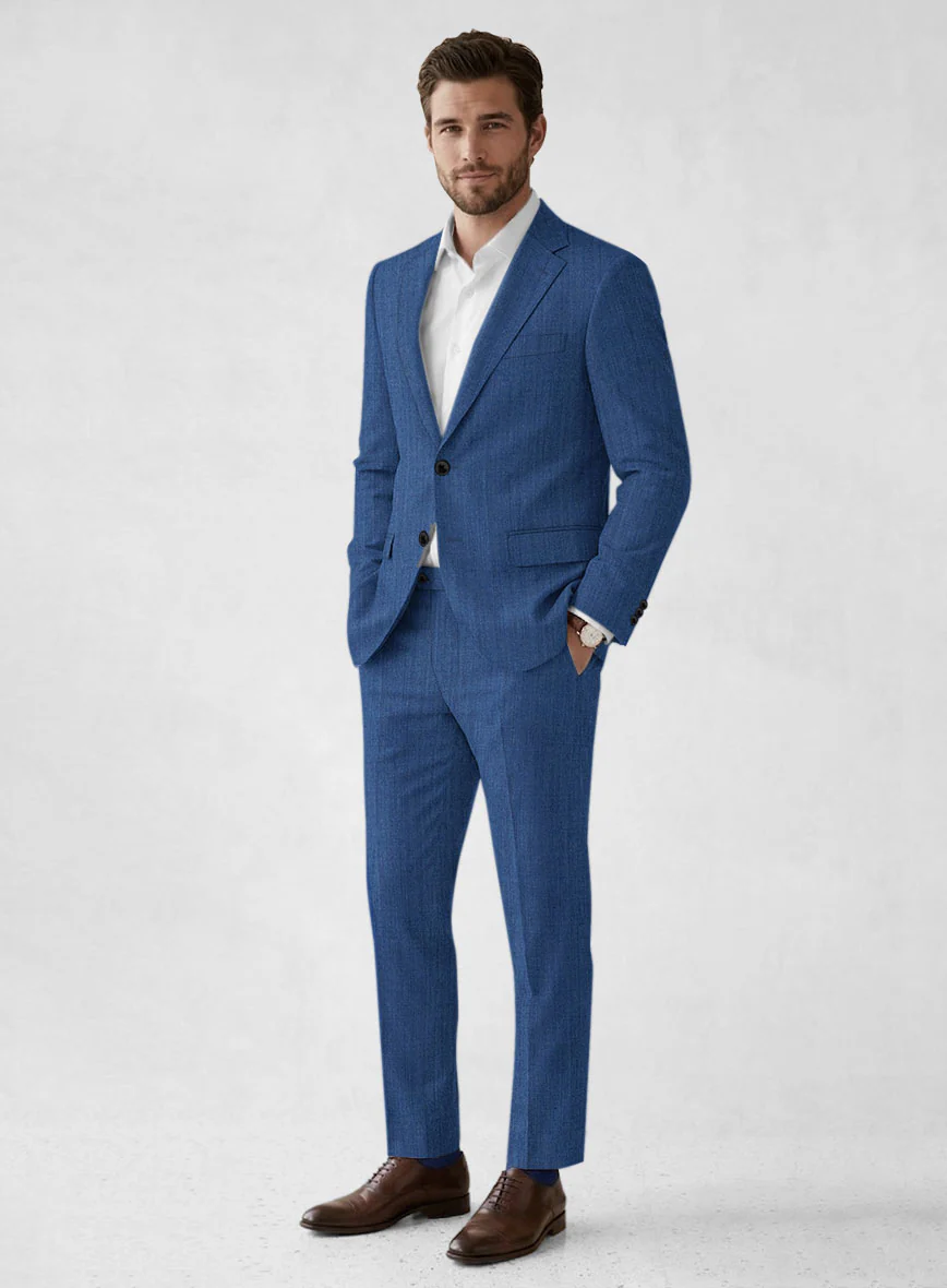 Reda Artic Blue Wool Suit