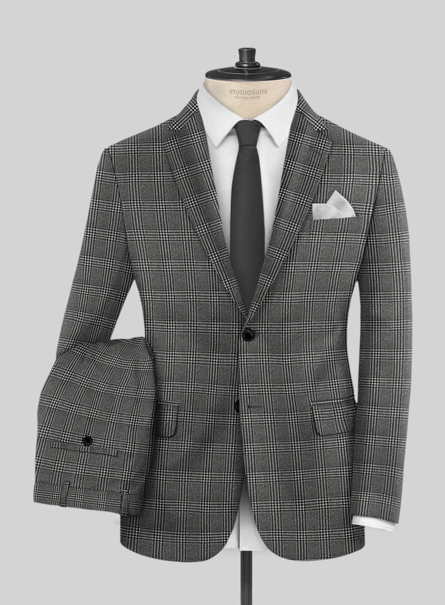 Reda Azelo Gray Checks Wool Suit