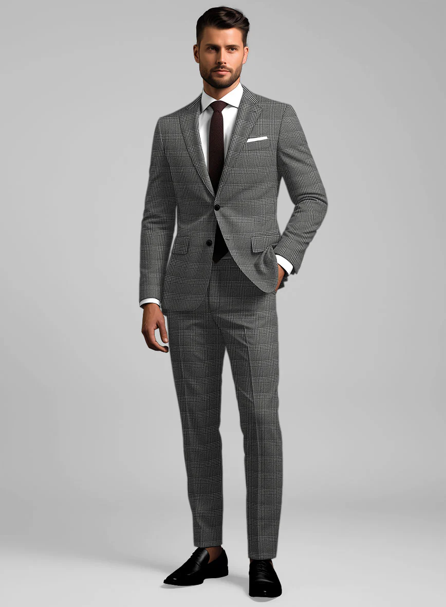 Reda Azelo Gray Checks Wool Suit - Image 2