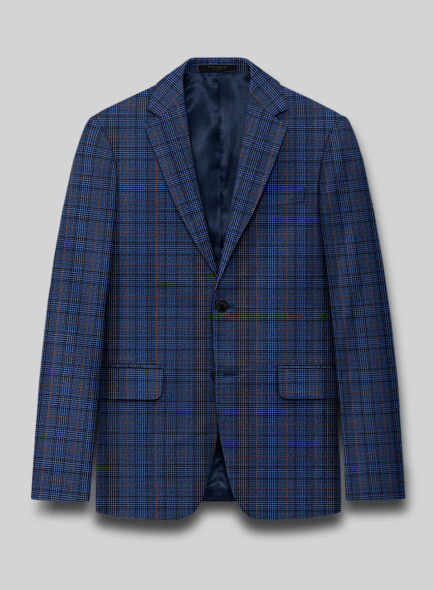 Reda Azul Blue Checks Wool Suit - Image 4