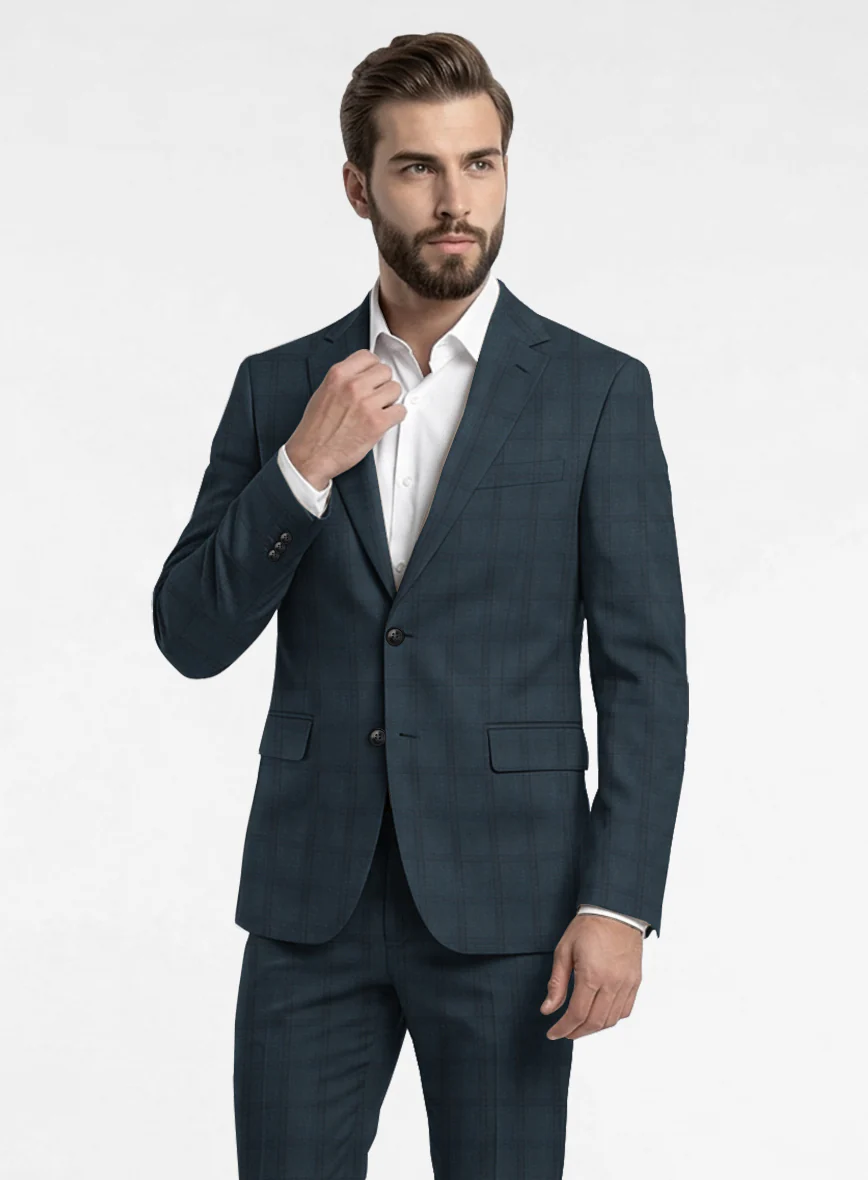 Reda Baltie Blue Checks Wool Jacket - Image 2