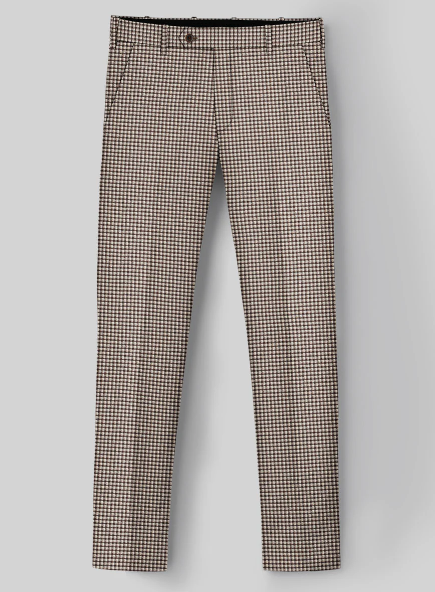 Reda Beltra Brown Checks Wool Pants - Image 2
