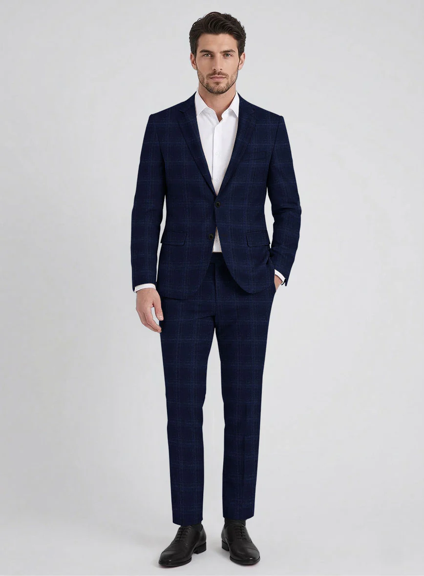 Reda Berato Blue Checks Wool Suit