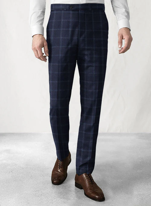 Reda Blue Checks Wool Suit - Image 5