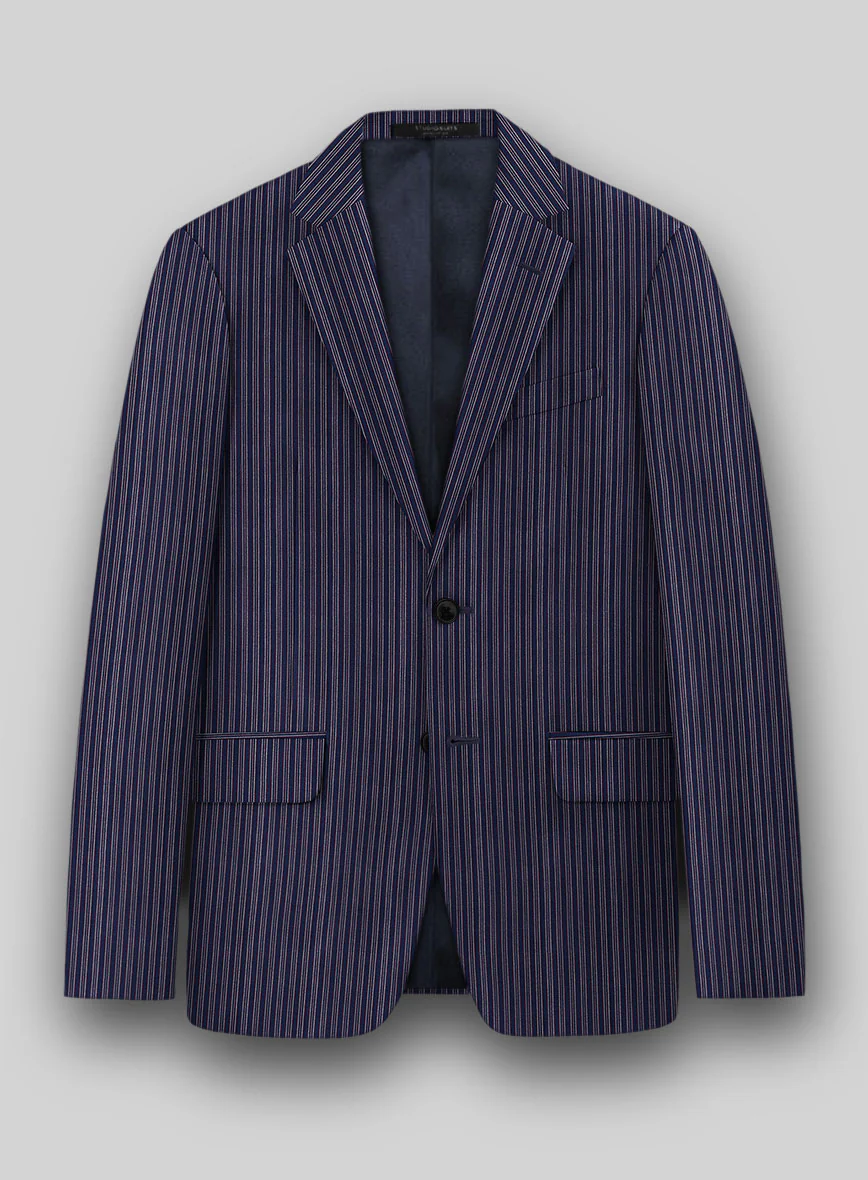 Reda Bravon Navy Blue Stripe Wool Suit - Image 4