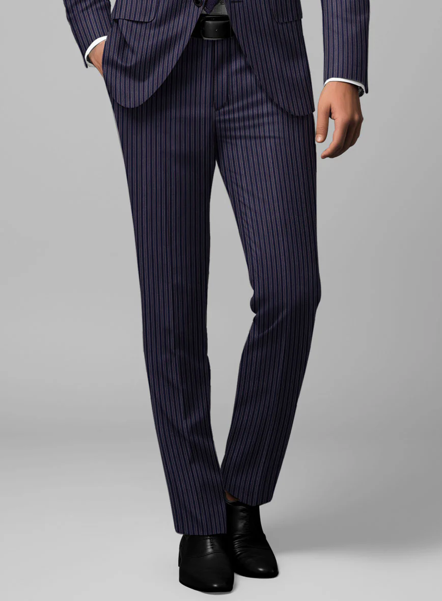 Reda Bravon Navy Blue Stripe Wool Suit - Image 6