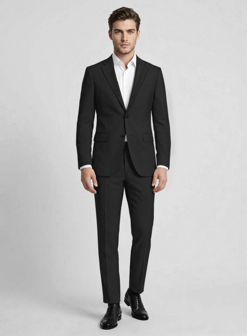 Reda Cashmere Black Wool Suit