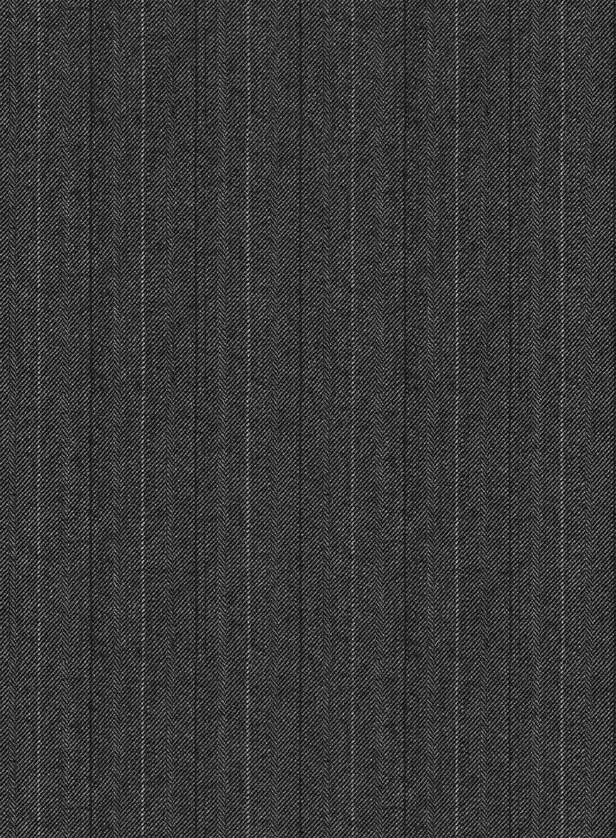 Reda Cashmere Gray Stripe Wool Pants - Image 3
