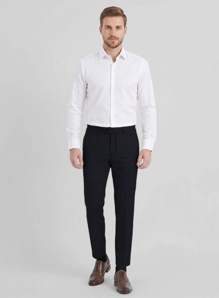 Reda Cashmere Navy Blue Stripe Wool Suit - Image 6