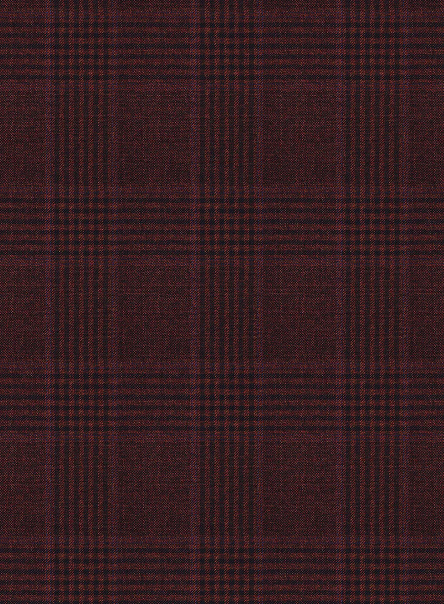 Reda Casvo Maroon Checks Wool Jacket - Image 2