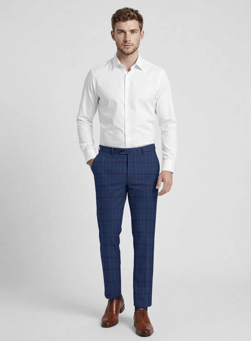 Reda Cerulean Blue Checks Wool Suit - Image 7