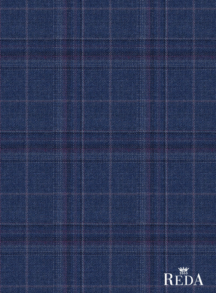 Reda Cerulean Blue Checks Wool Suit - Image 8