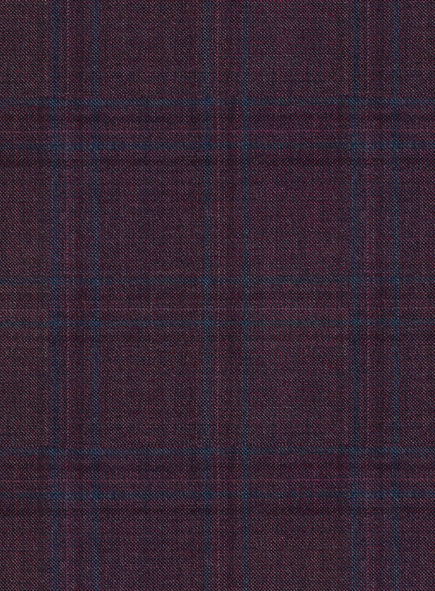Reda Dark Wine Checks Wool Jacket - Image 2