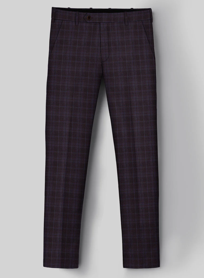 Reda Delgue Purple Checks Wool Pants - Image 2