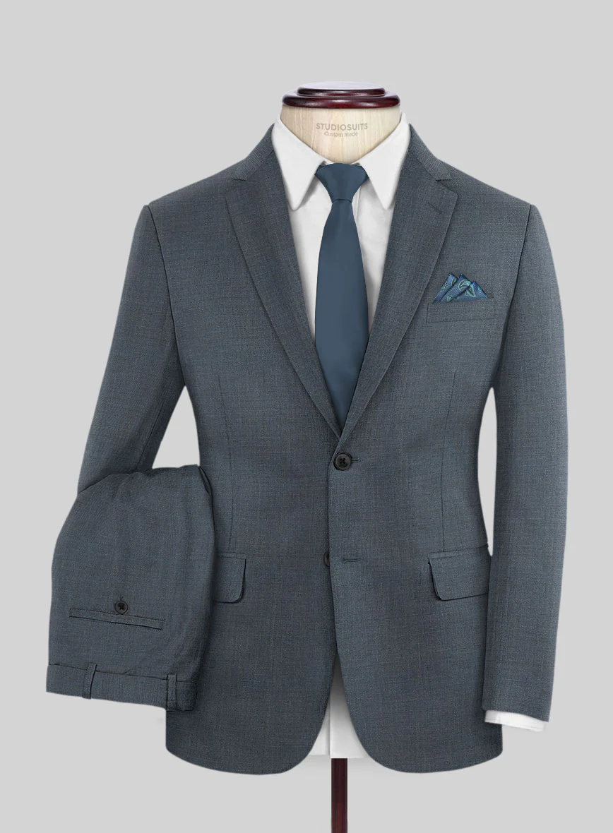 Reda Denim Blue Wool Suit