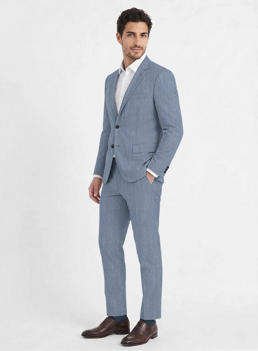 Reda Denim Light Blue Wool Suit