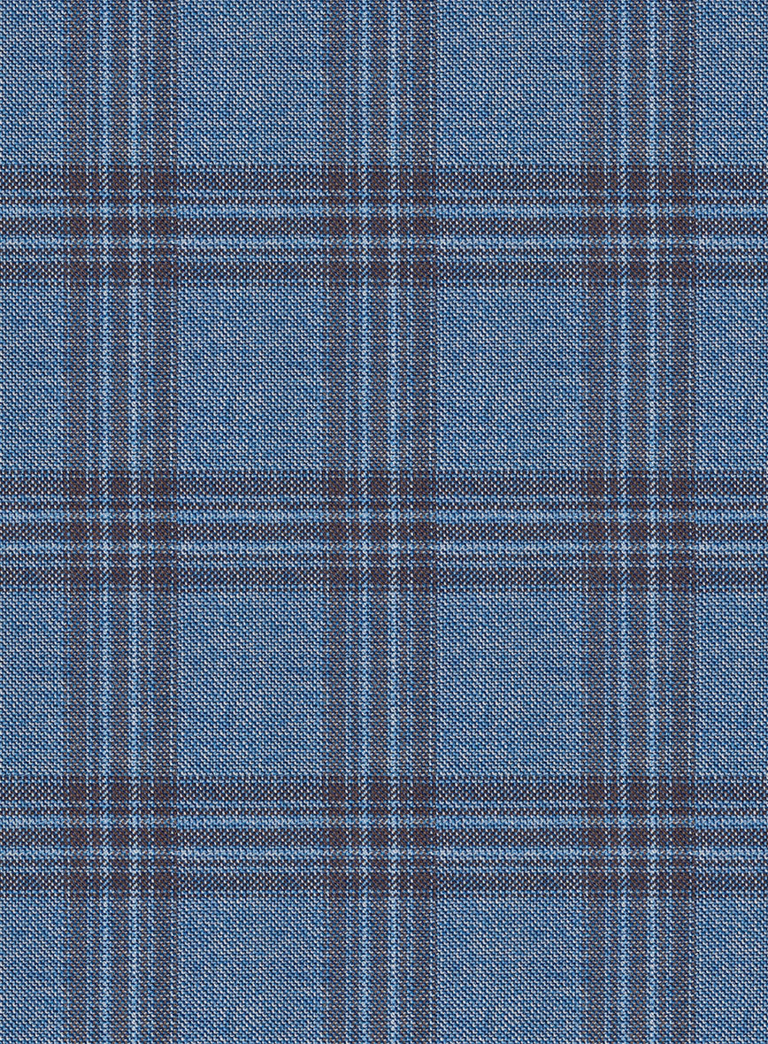 Reda Dusk Blue Checks Wool Pants - Image 2