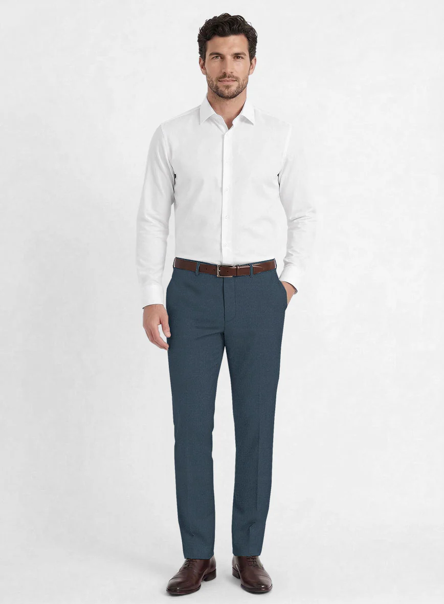 Reda Ebony Blue Wool Pants