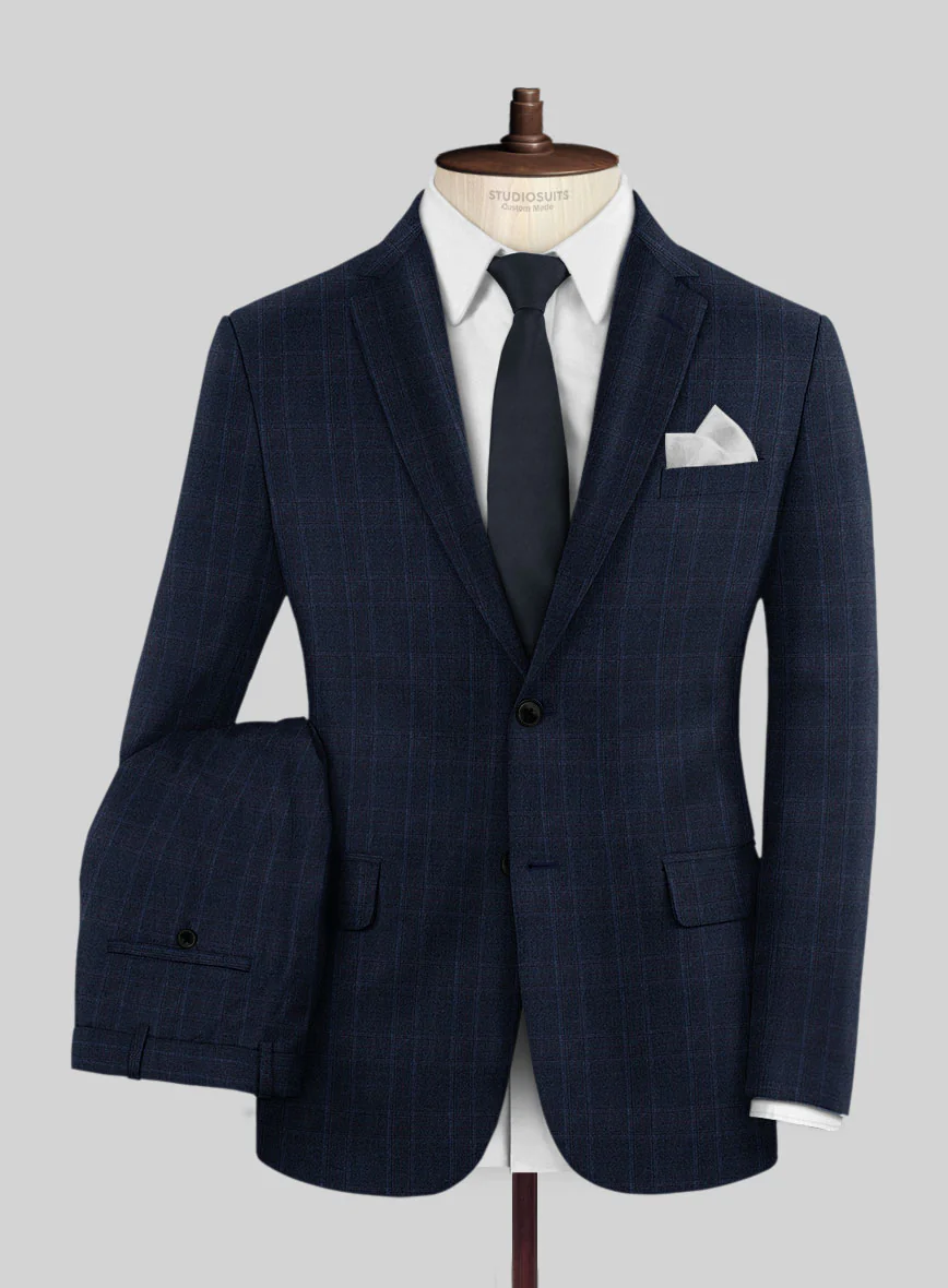 Reda Elian Blue Checks Wool Suit - Image 2