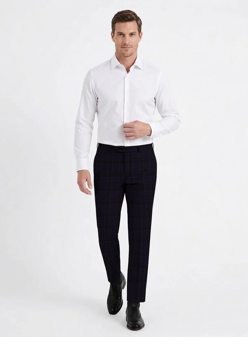 Reda Eralto Purple Checks Wool Pants - Image 3