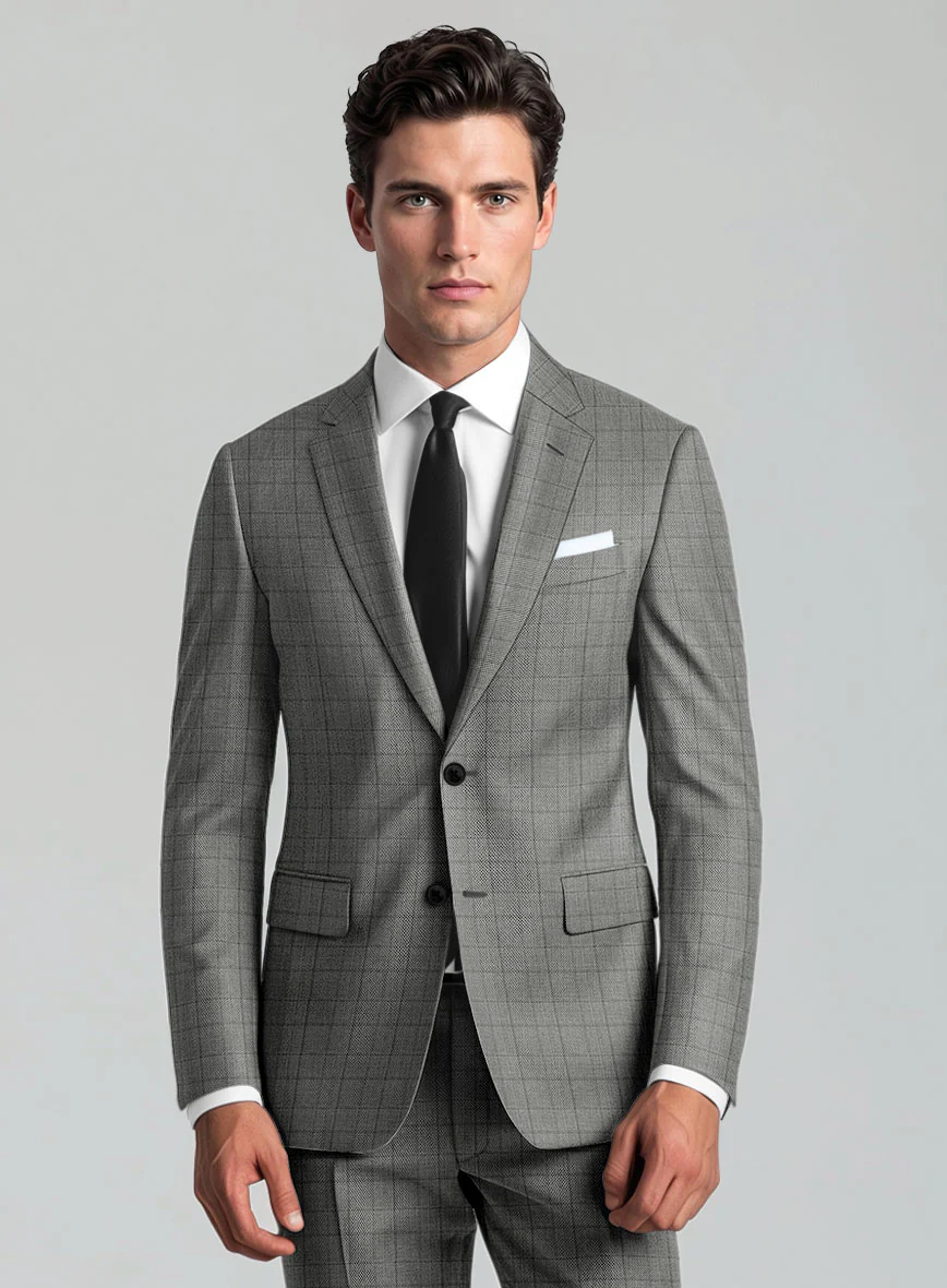 Reda Erlon Gray Checks Wool Jacket - Image 2