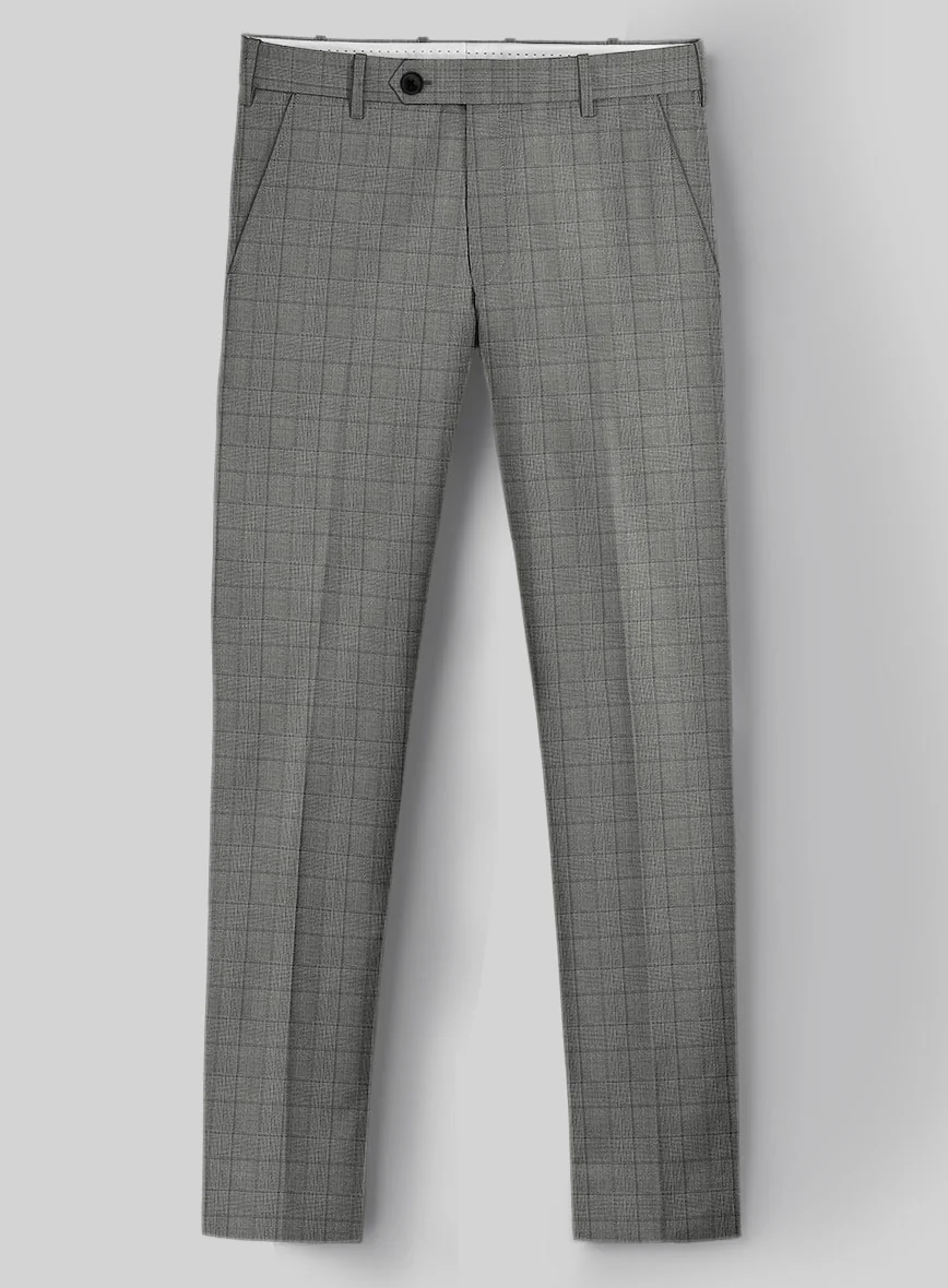 Reda Erlon Gray Checks Wool Pants - Image 2