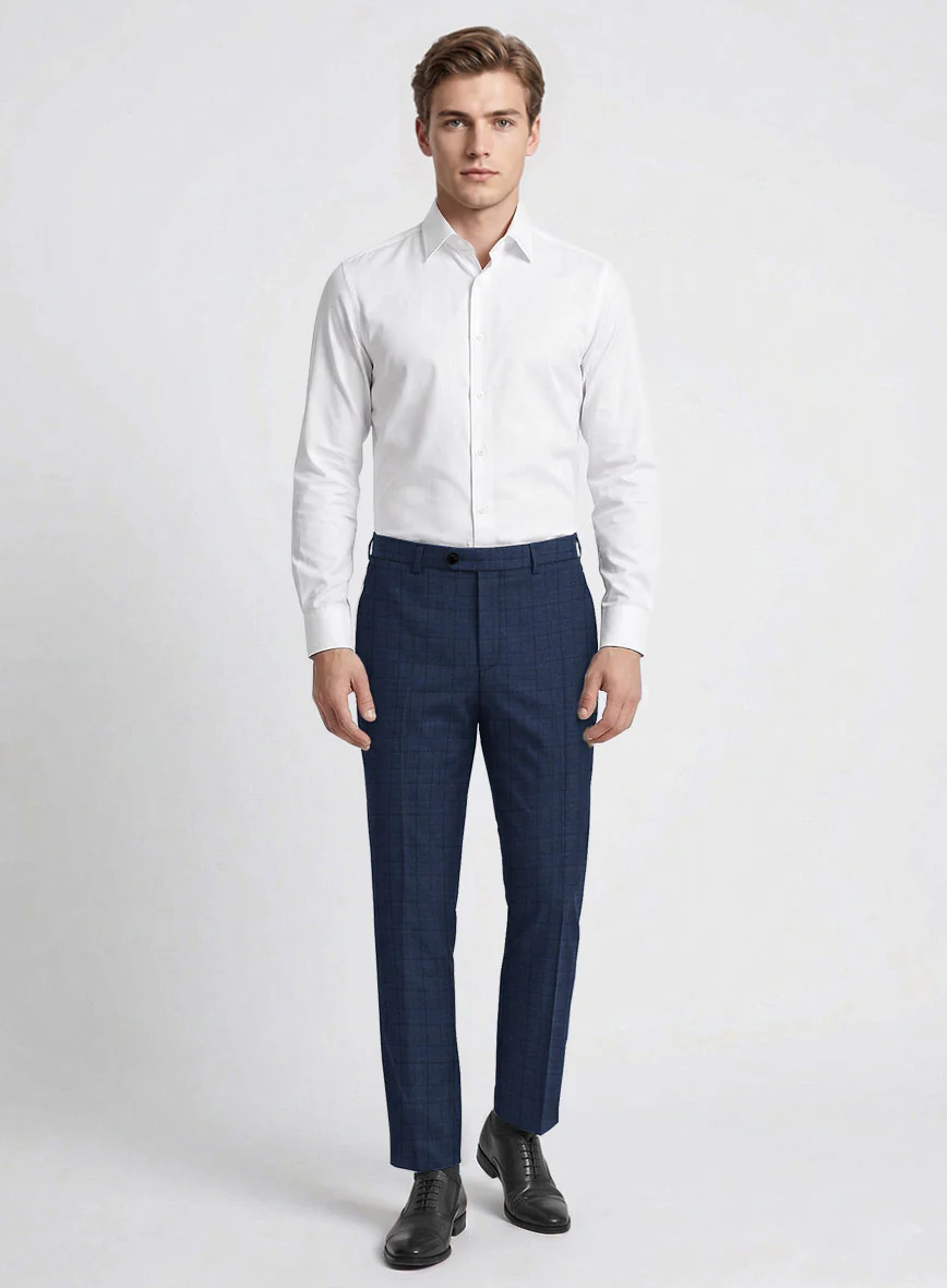 Reda Erlon Royal Blue Checks Wool Suit - Image 6