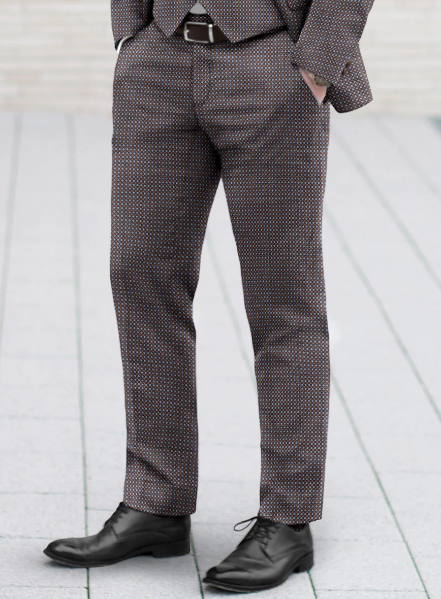 Reda Filibe Honey Comb Brown Wool Pants - Image 2