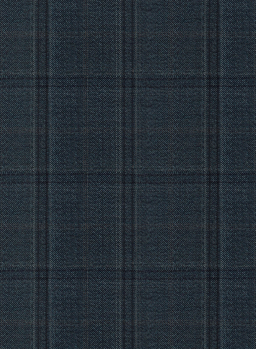 Reda Firefly Blue Checks Wool Pants - Image 3