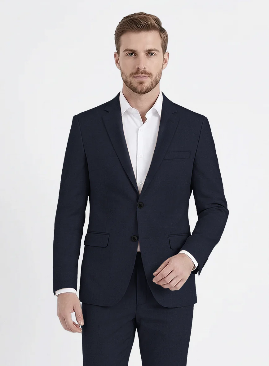 Reda Flexo Dark Midnight Blue Wool Jacket - Image 2
