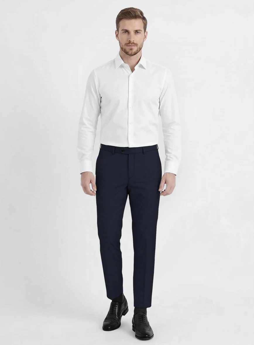 Reda Flexo Dark Midnight Blue Wool Pants - Image 3