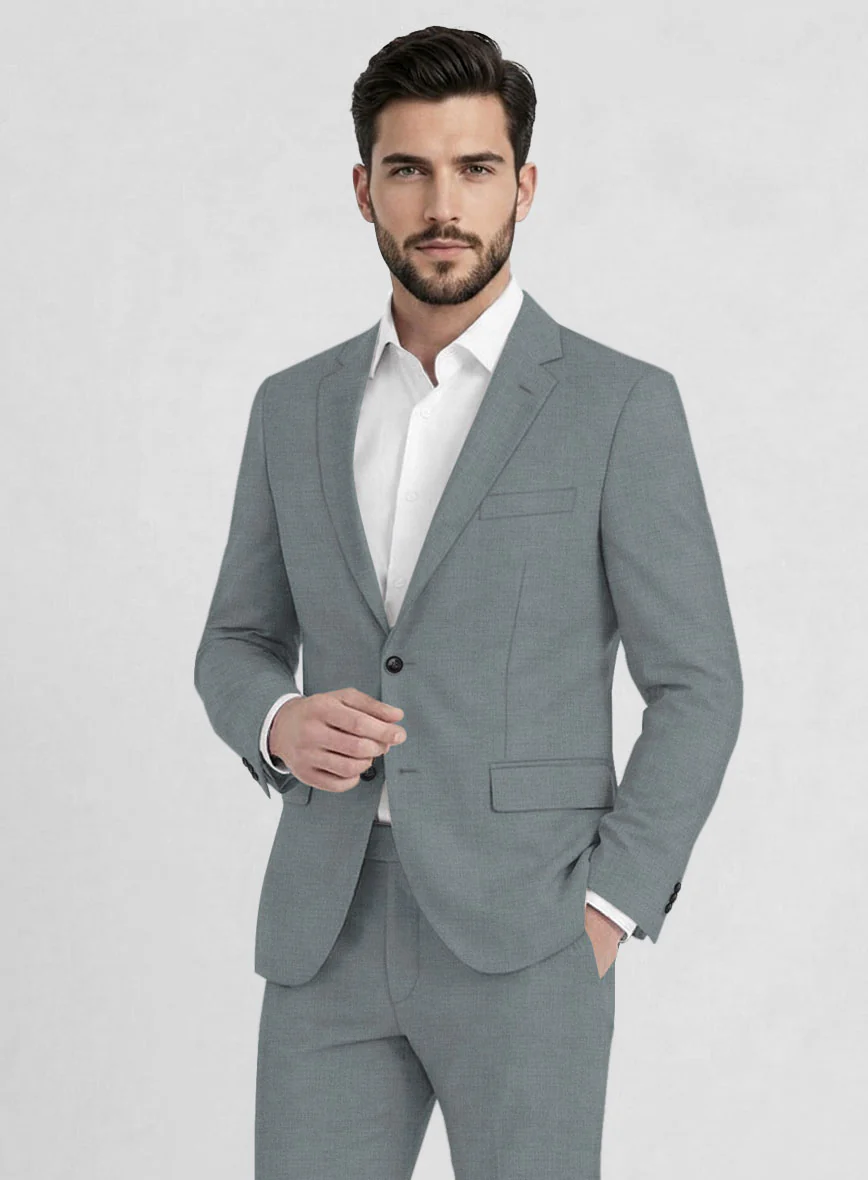 Reda Flexo Gray Blue Wool Jacket - Image 2