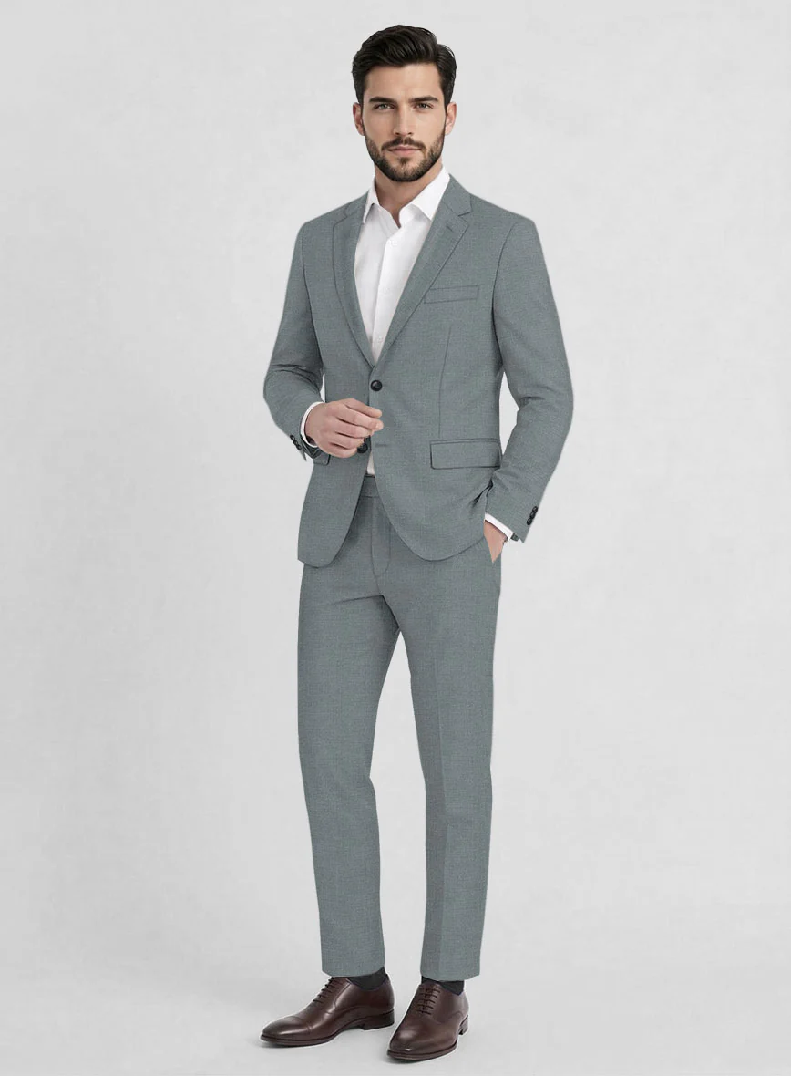 Reda Flexo Gray Blue Wool Suit
