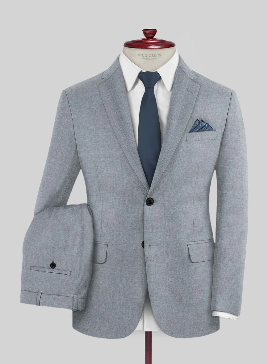 Reda Flexo Light Blue Gray Wool Suit - Image 2