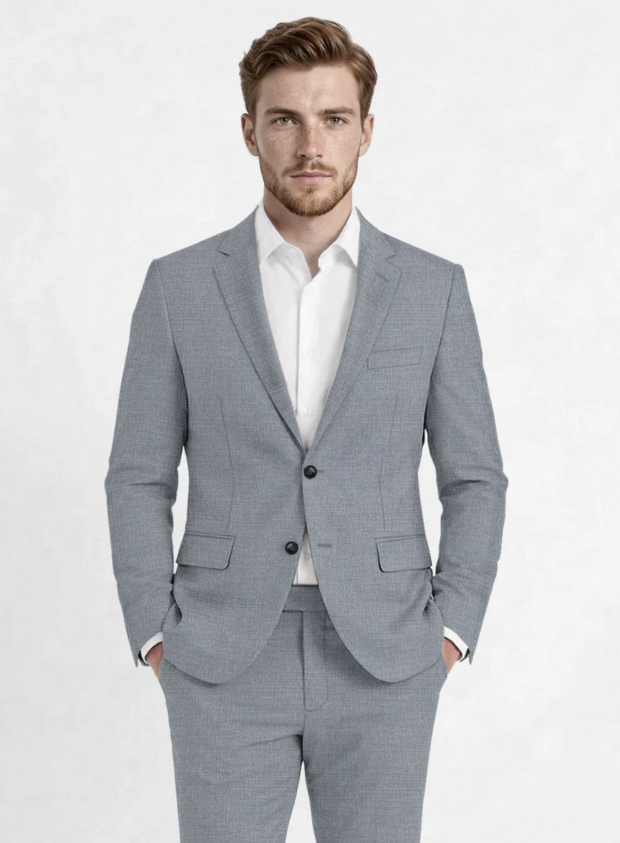 Reda Flexo Light Blue Gray Wool Suit - Image 4