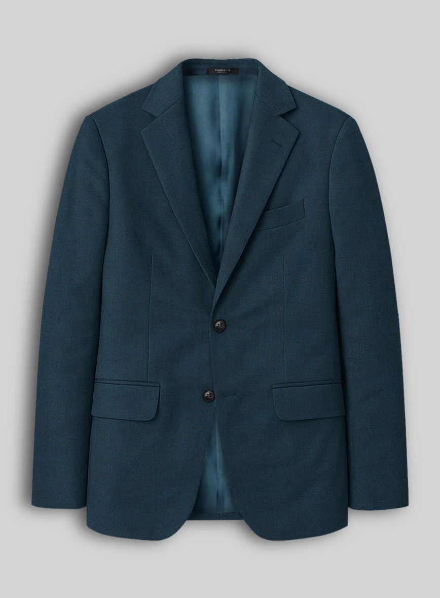 Reda Flexo Teal Blue Wool Suit - Image 4